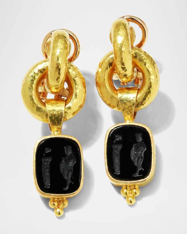 Amber "God and Pillar" Cheerio Drop Earrings